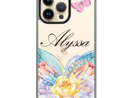 Butterfly and Abloom Rose Impact Guard Bumper Case Hot on Sale