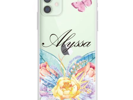 Butterfly and Abloom Rose iPhone 12 mini Ultra Clear Case For Discount