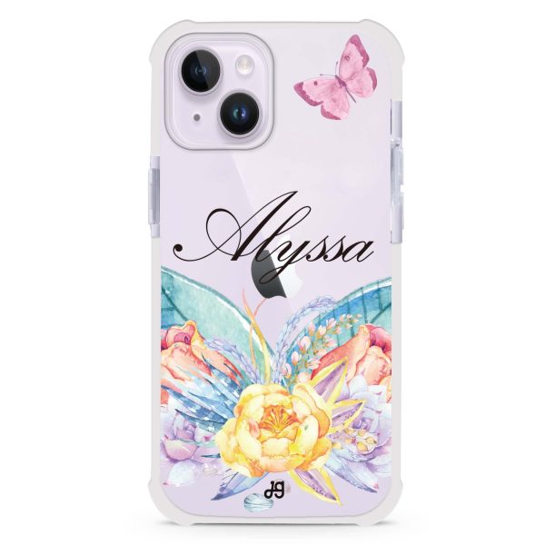 Butterfly and Abloom Rose iPhone 14 Ultra Shockproof Case Online Sale