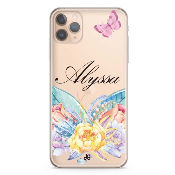 Butterfly and Abloom Rose iPhone 11 Pro Ultra Clear Case Hot on Sale