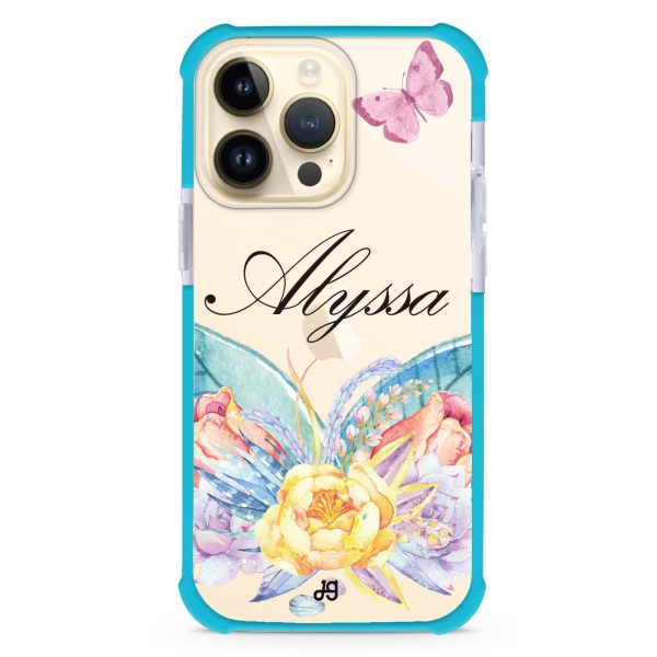 Butterfly and Abloom Rose Ultra Shockproof Case For Sale