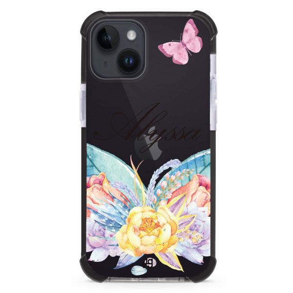 Butterfly and Abloom Rose iPhone 14 Ultra Shockproof Case Online Sale