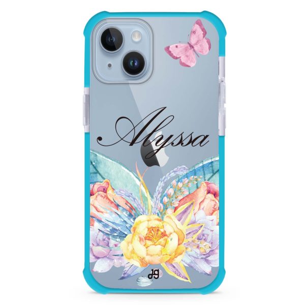 Butterfly and Abloom Rose iPhone 14 Ultra Shockproof Case Online Sale