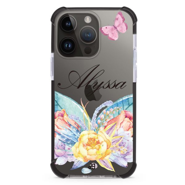 Butterfly and Abloom Rose Ultra Shockproof Case For Sale