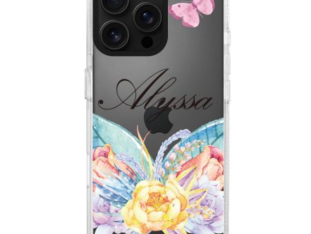 Butterfly and Abloom Rose iPhone 14 Pro Ultra Clear Case Online Sale