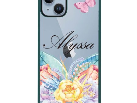 Butterfly and Abloom Rose iPhone 14 Impact Guard Bumper Case Discount