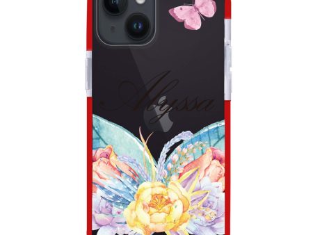 Butterfly and Abloom Rose iPhone 14 Ultra Shockproof Case Online Sale