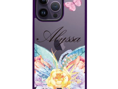 Butterfly and Abloom Rose iPhone 14 Pro Max Impact Guard Bumper Case Sale