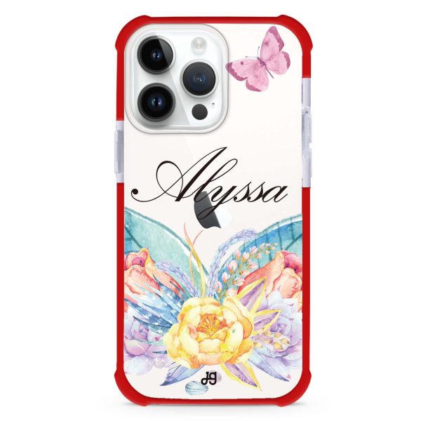 Butterfly and Abloom Rose Ultra Shockproof Case For Sale