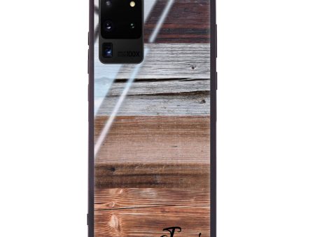 Wood Grain Varigegated Samsung S20 Ultra Glass Case on Sale